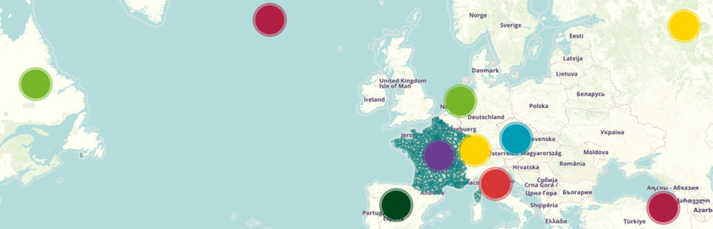 Carte des circonscriptions et des candidat·es écologistes